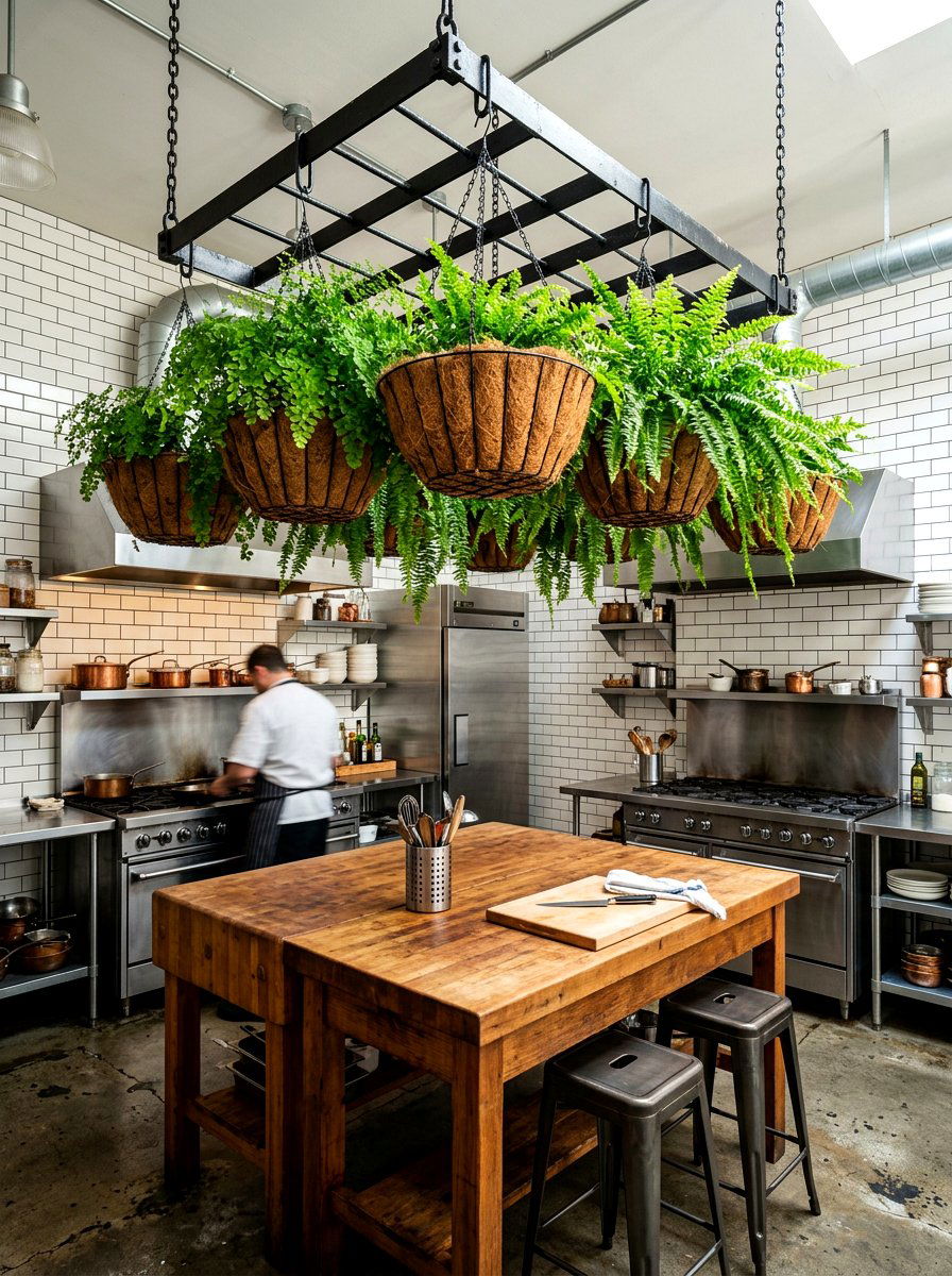 Metal wire basket - 30 hanging planter ideas