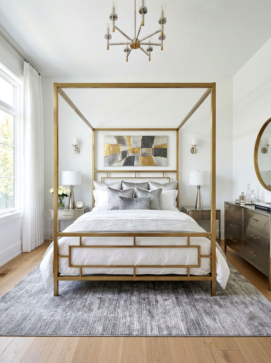 Metallic Accent Bedroom - 30 couture bedroom ideas