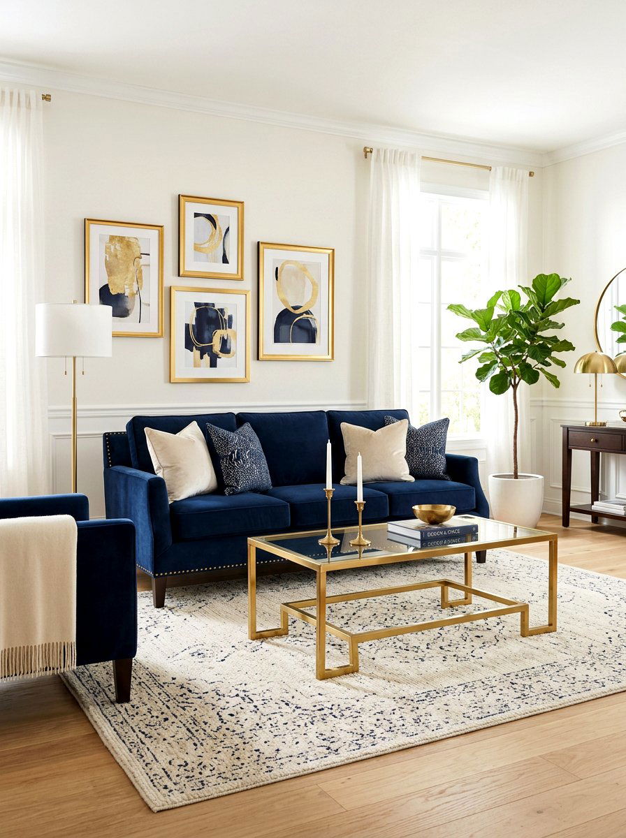 Metallic Accent Living - 30 winter living room styling ideas