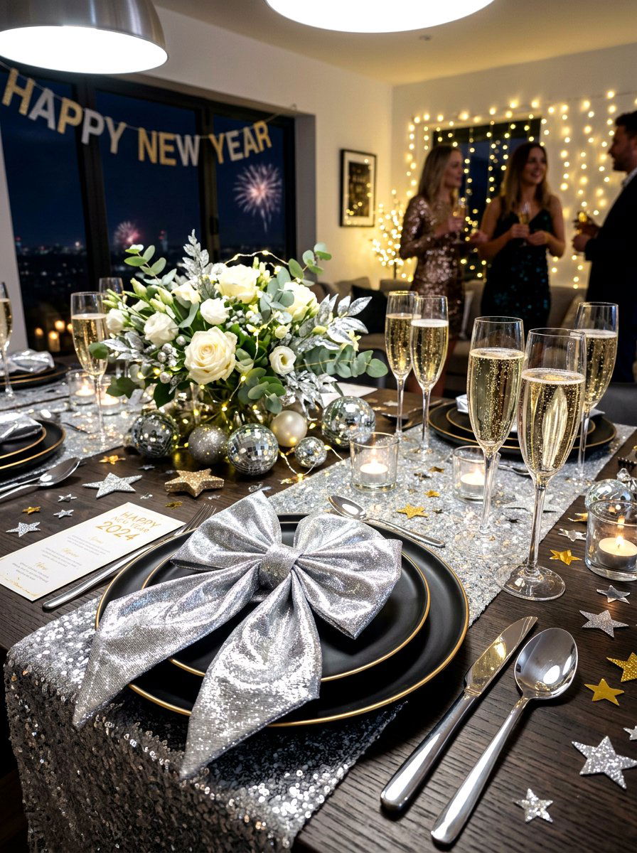 Metallic Bow Napkin - 30 bow napkin ideas