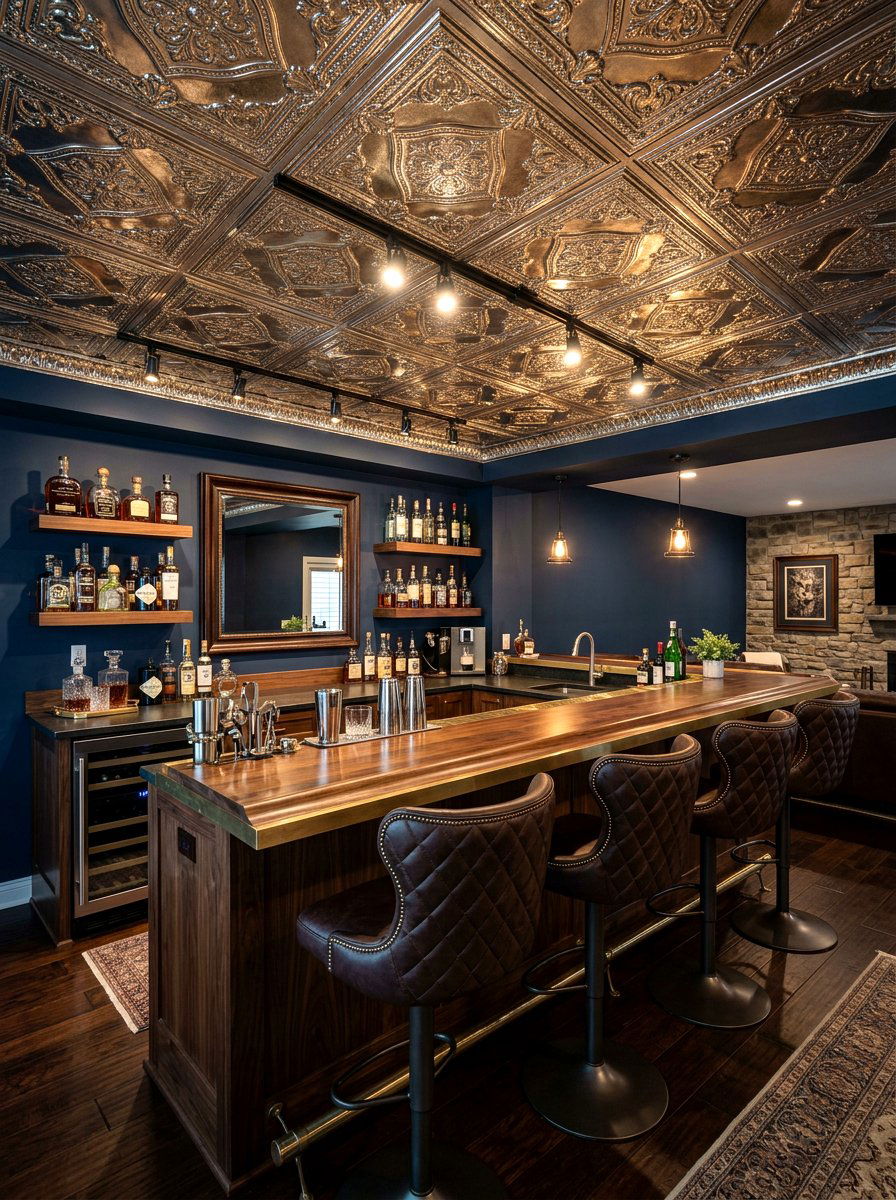 Metallic Ceiling Tiles - 30 polished metal decor ideas