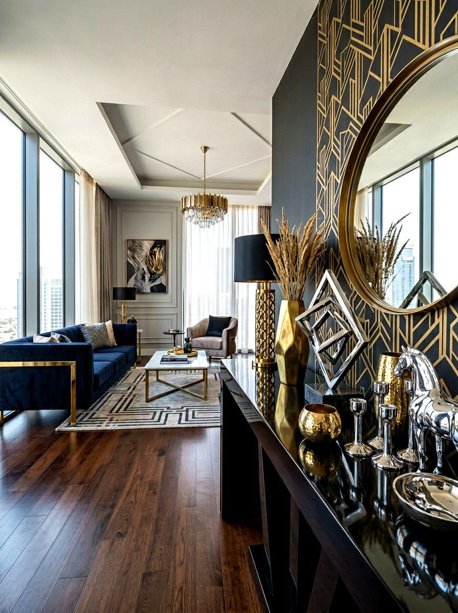 Metallic Decorative Object - 30 layered texture living room ideas