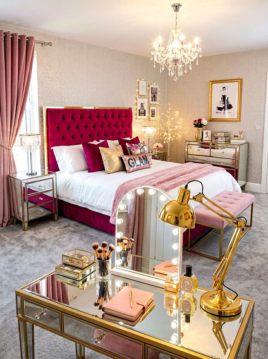 Metallic Desk Lamp - 30 bedside lighting ideas