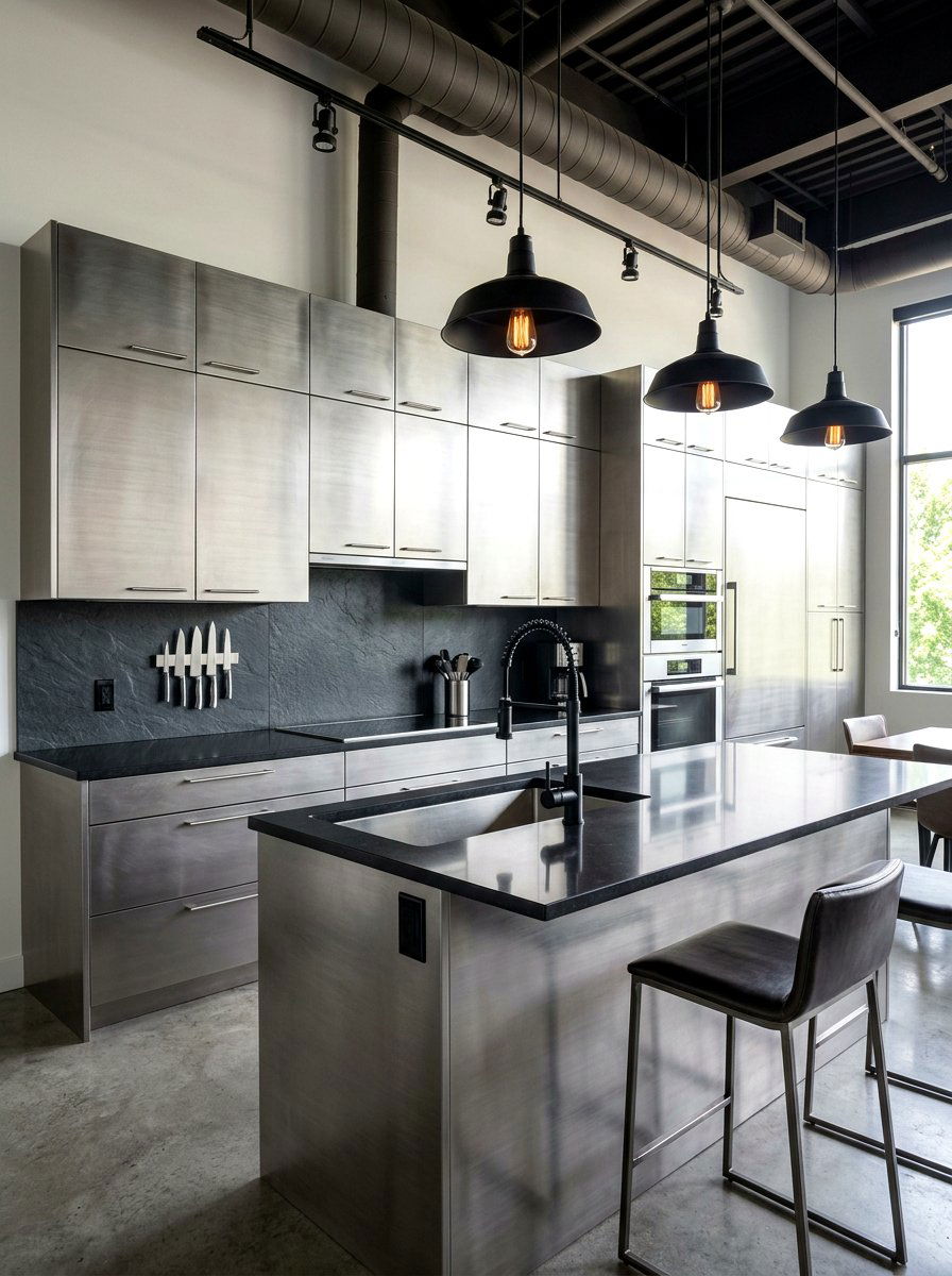 Metallic Finish Kitchen Cabinets - 30 kitchen cabinet ideas