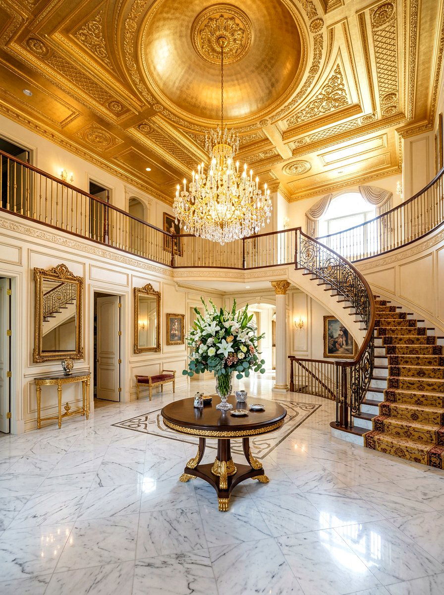 Metallic Gold Ceiling - 30 statement ceiling paint ideas