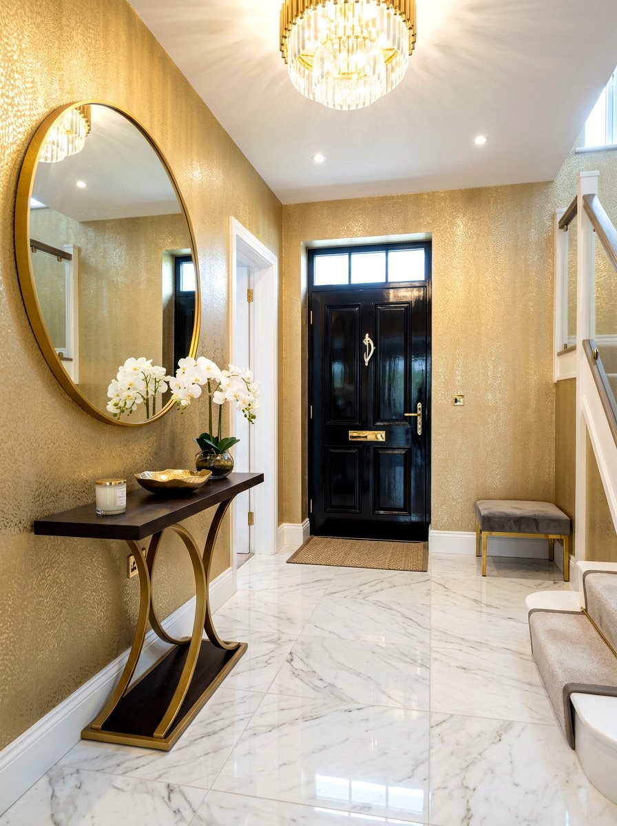 Metallic Gold Entry Wallpaper - 30 entry wallpaper ideas