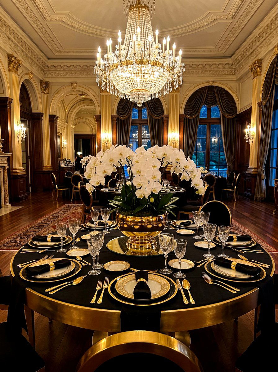 Metallic Gold Table - 30 collected tablescape ideas