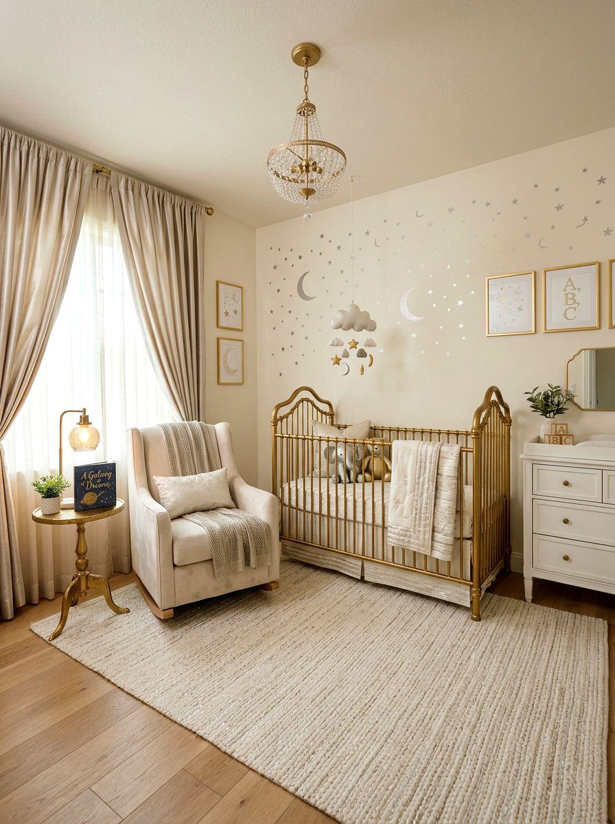 Metallic Nursery Room - 30 metallic maximalist decor ideas