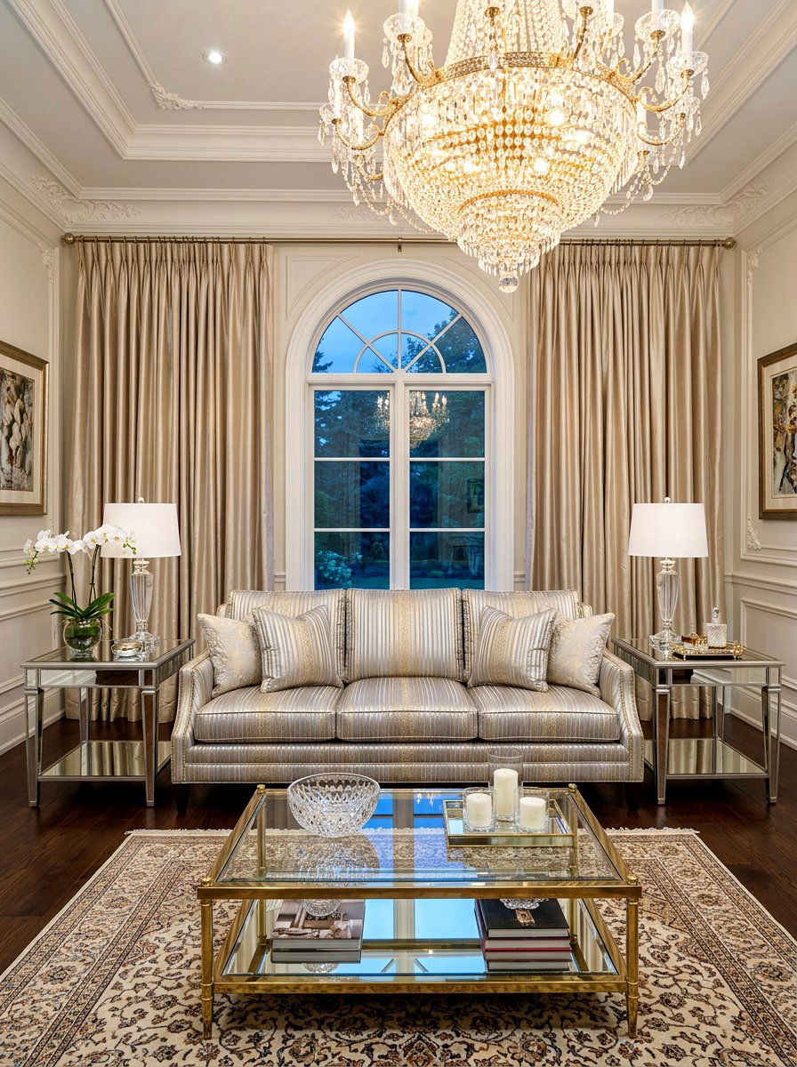 Metallic Pinstripe Sofa - 30 striped sofa ideas