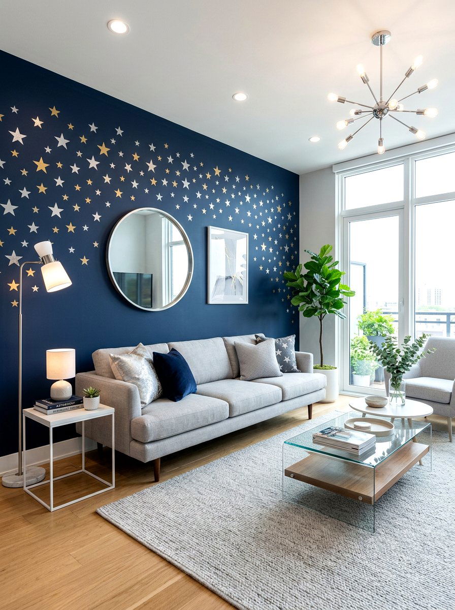 Metallic Star Decals - 30 extra celestial living room ideas