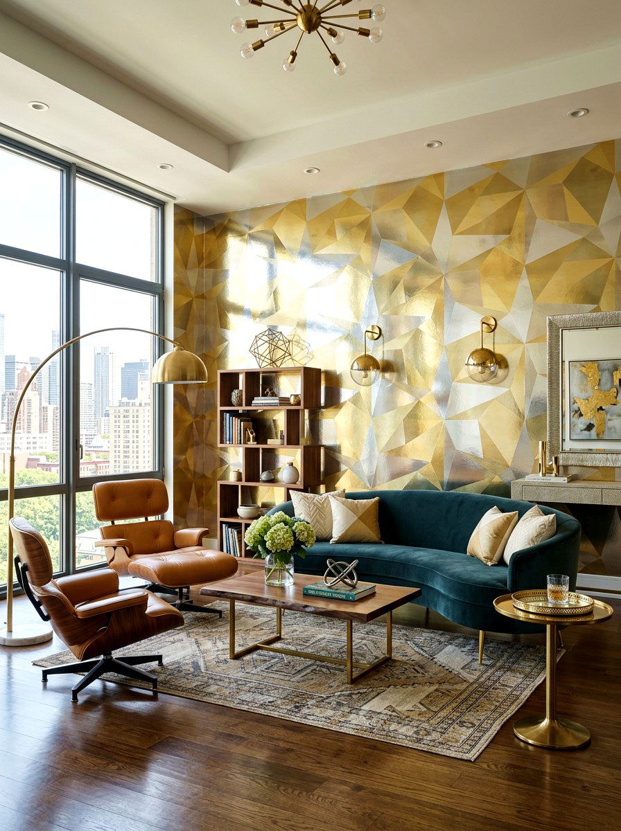 Metallic Wallpaper Room - 30 metallic maximalist decor ideas