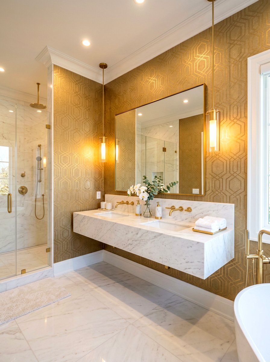 Metallic Wallpaper - 30 reflective decor ideas