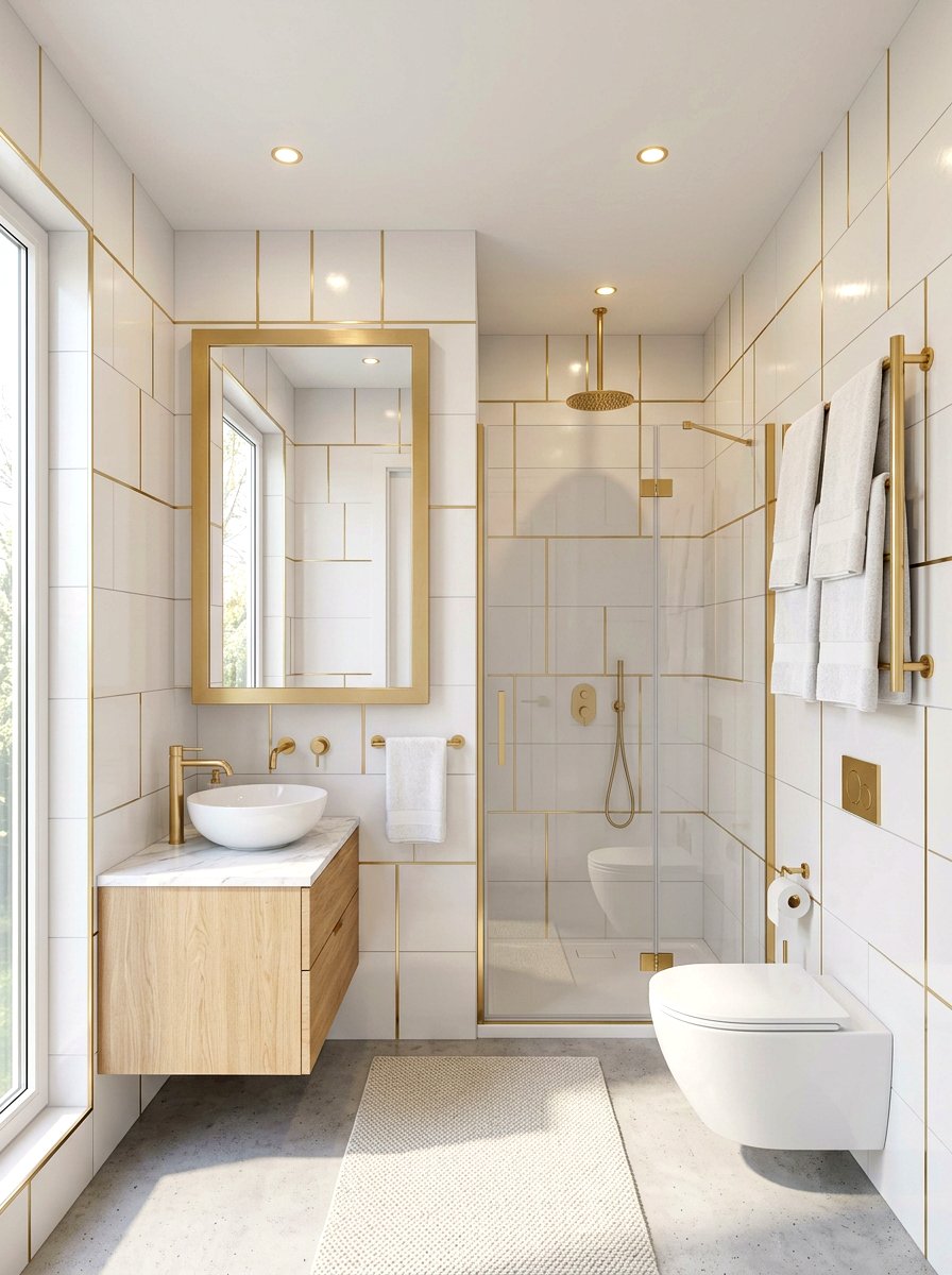 Metallic accent bathroom - 30 neo deco bathroom ideas