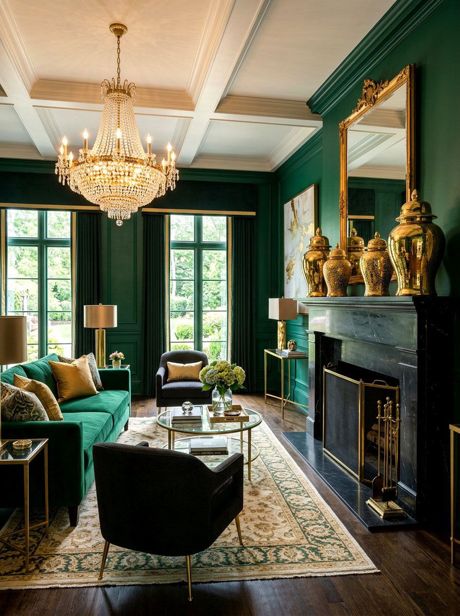 Metallic gold ginger jar - 30 ginger jar living room ideas