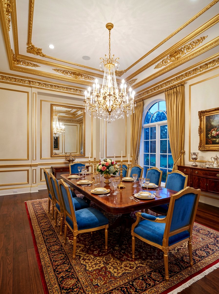 Metallic gold trim - 30 ceiling trim ideas