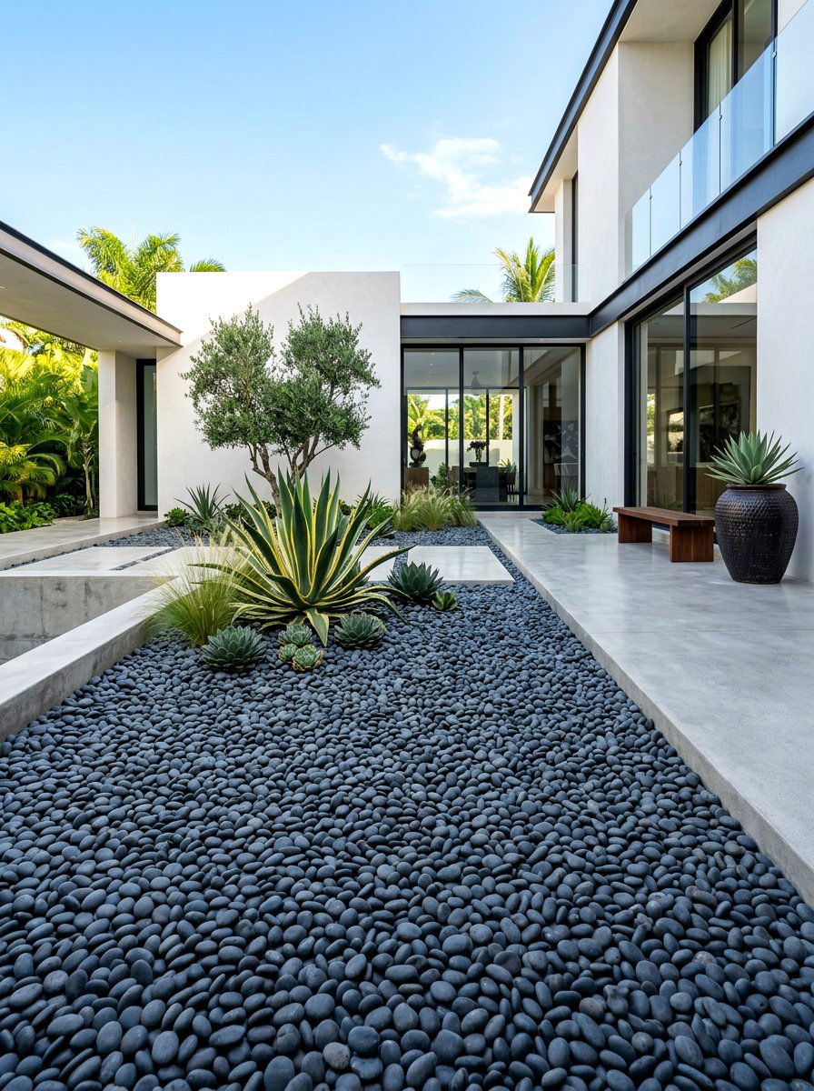 Mexican Beach Pebble - 30 river rock landscaping ideas