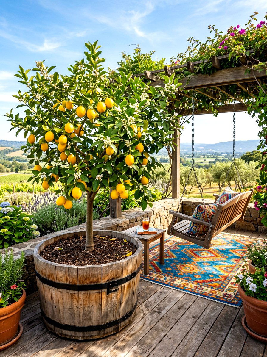 Meyer Lemon Tub - 30 edible patio garden ideas