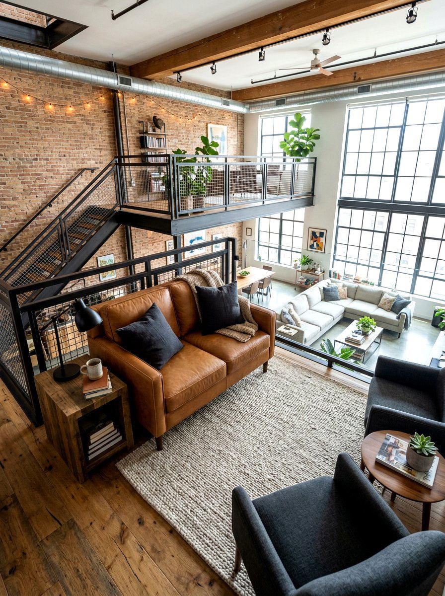 Mezzanine Level Sitting Area - 30 split level seating ideas