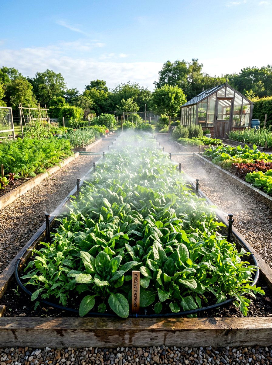 Micro spray jet system - 30 vegetable garden watering ideas