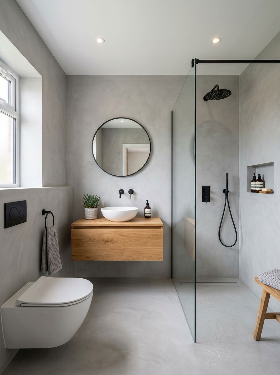 Microcement Wet Room - 30 wet room bathroom ideas