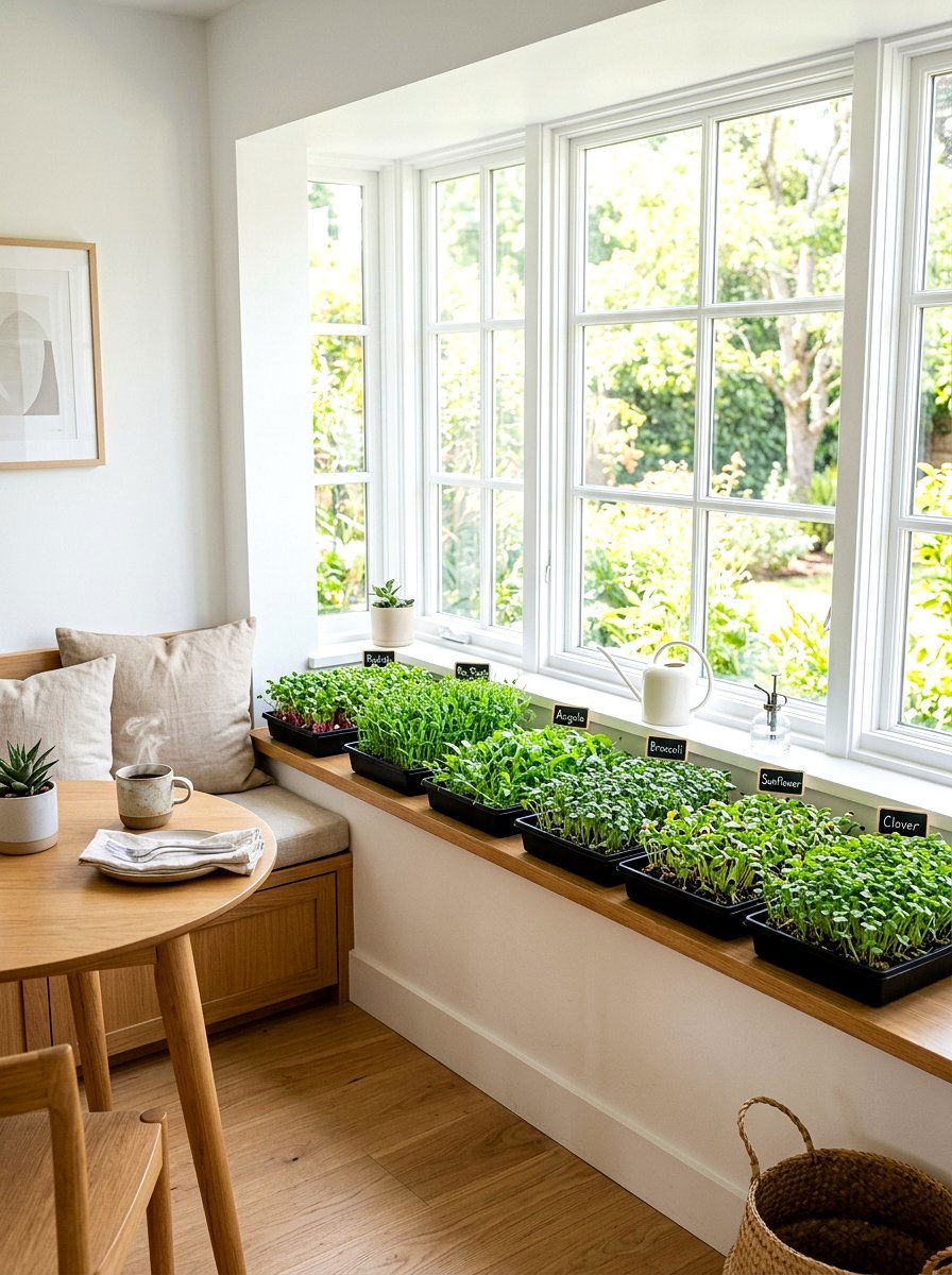 Microgreen Tray - 30 windowsill garden ideas