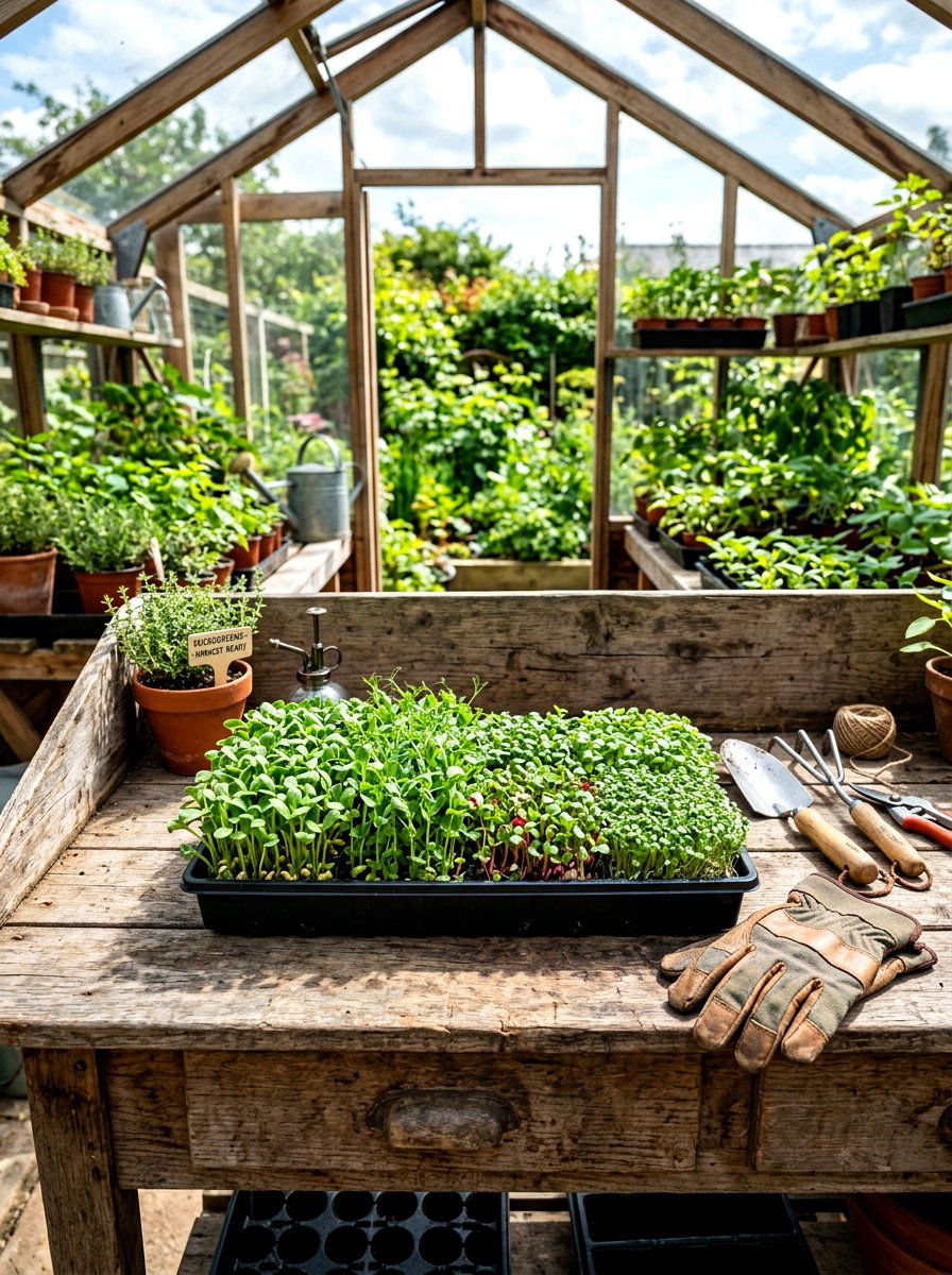 Microgreens Tray - 30 vegetable container garden ideas