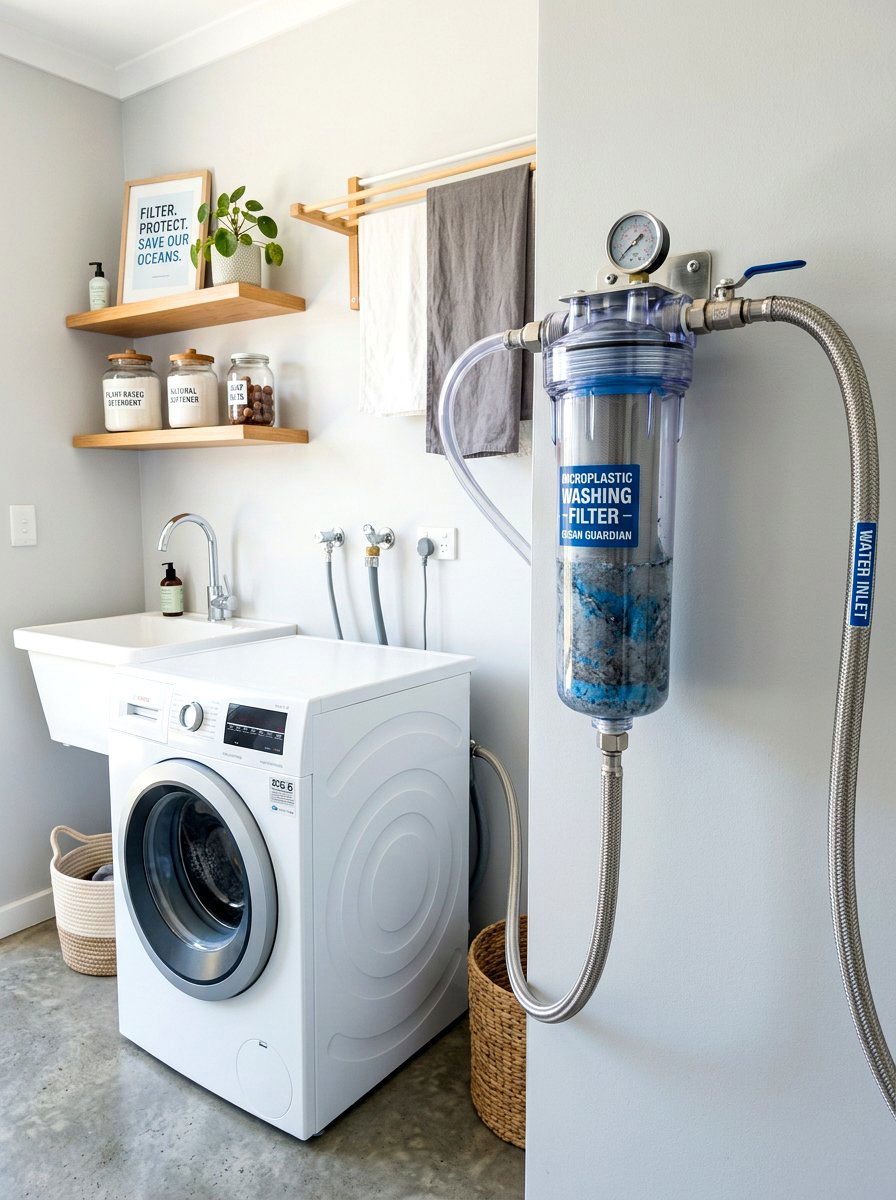 Microplastic filter for washing machine - 30 eco laundry room ideas