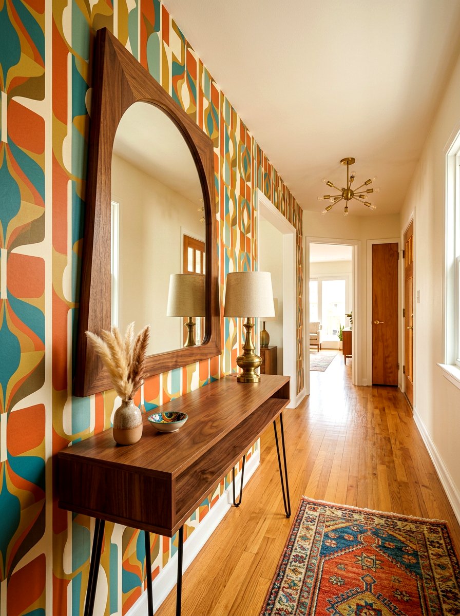 Mid Century Arched Mirror Hallway - 30 arched mirror hallway ideas