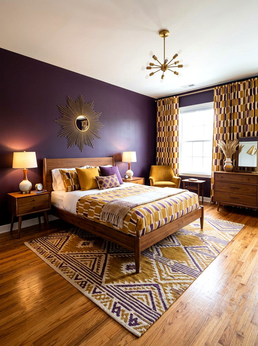Mid Century Aubergine Bedroom - 30 aubergine bedroom ideas