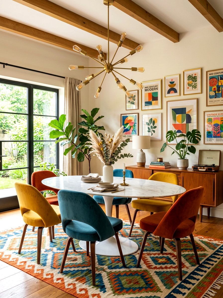Mid Century Boho Dining Room - 30 boho dining room ideas