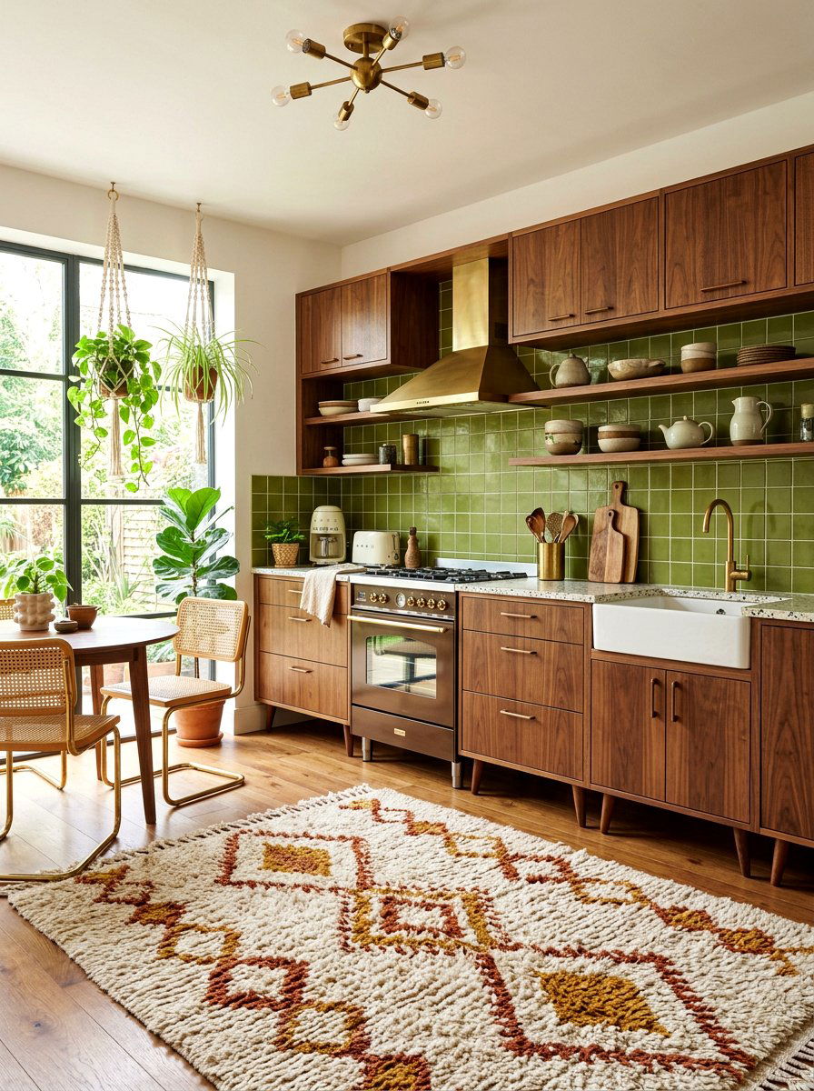 Mid Century Boho Kitchen - 30 boho kitchen ideas