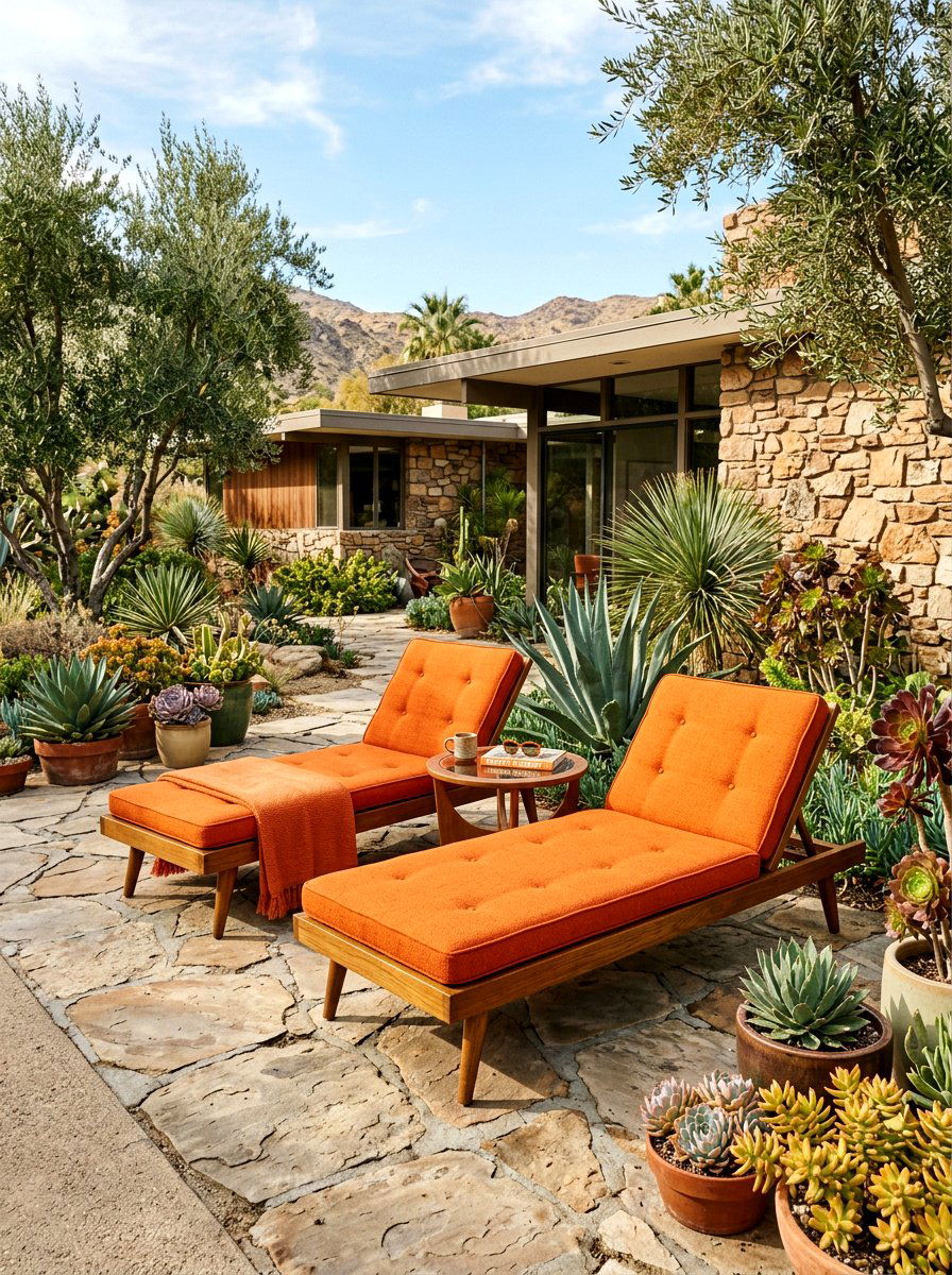 Mid Century Chaise Pair - 30 chaise pair patio ideas