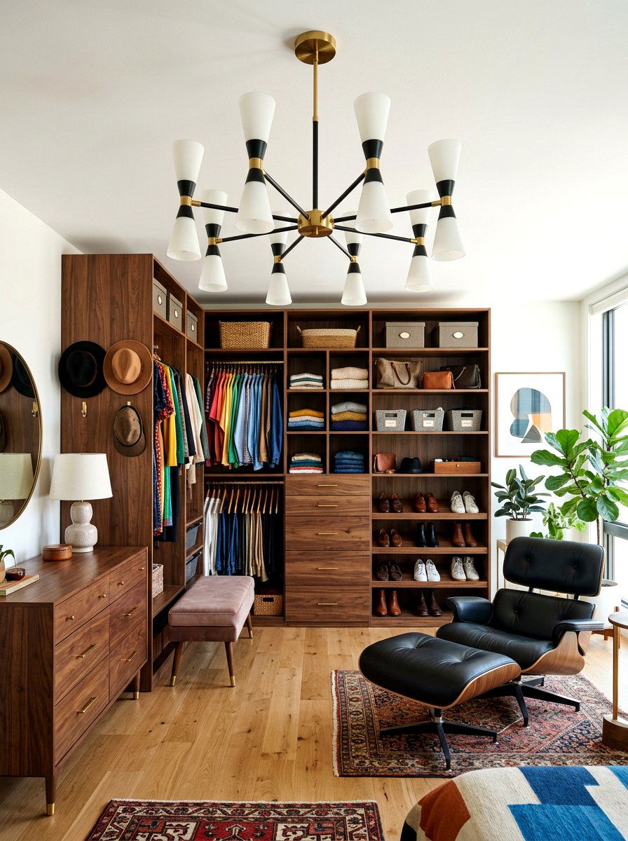 Mid Century Chandelier - 30 closet chandelier ideas