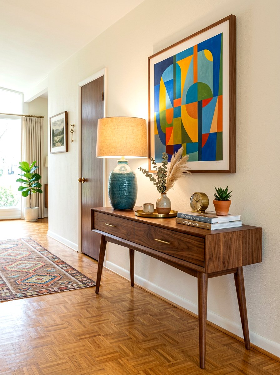 Mid Century Console Table - 30 front hall console ideas