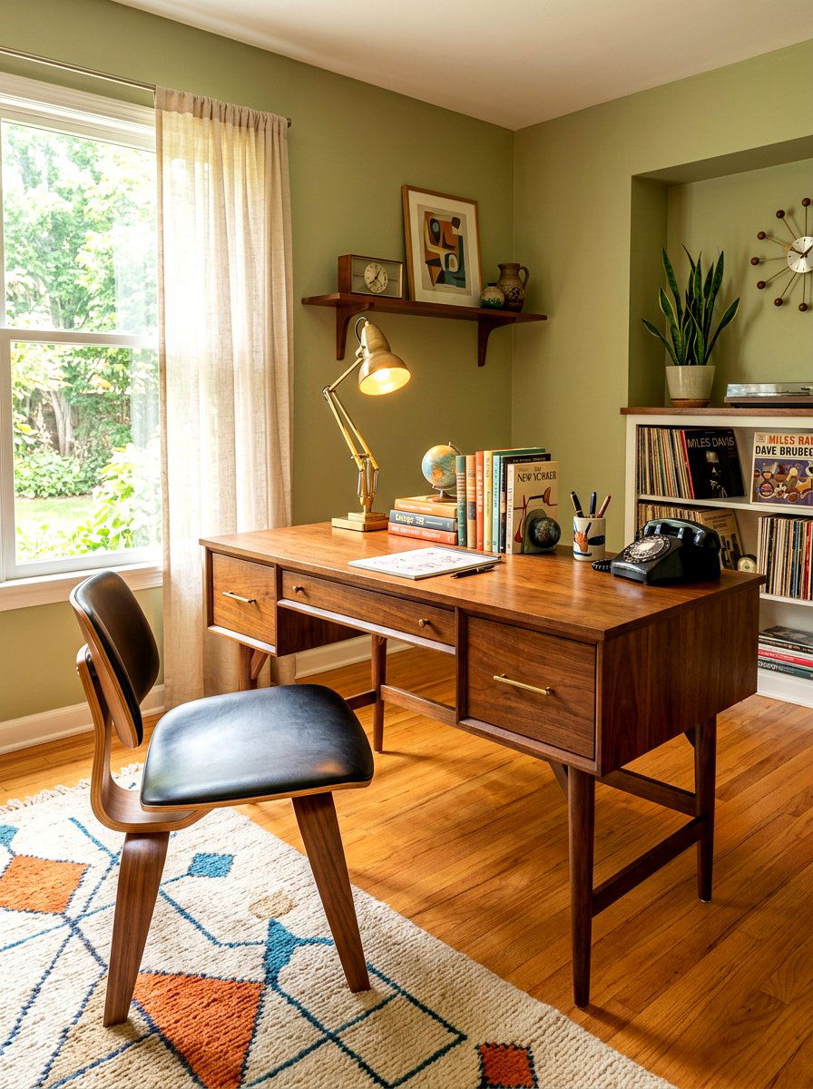 Mid Century Desk - 30 writing desk nook ideas