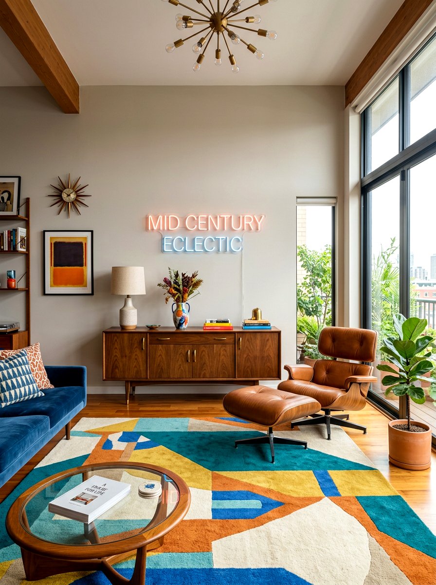 Mid Century Eclectic - 30 TikTok living room decor ideas