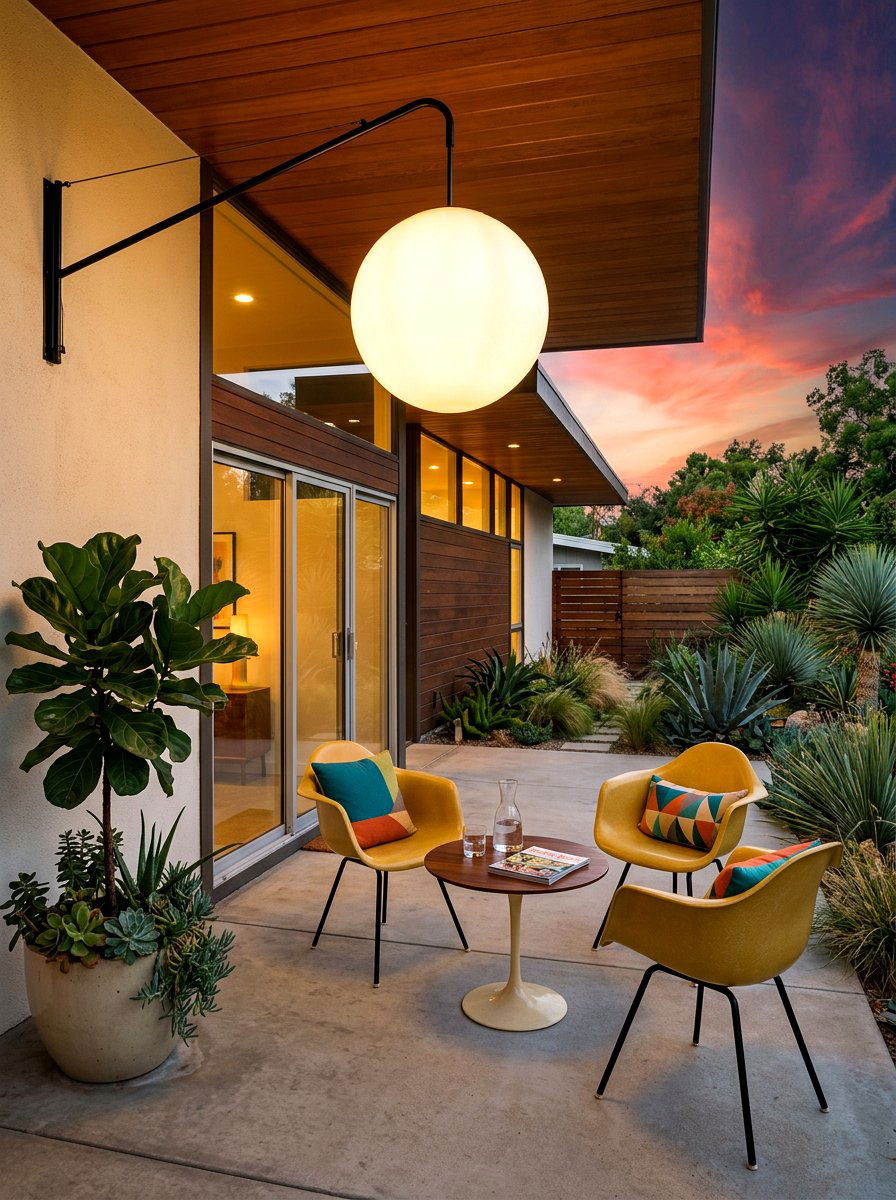Mid Century Globe Light - 30 outdoor entry lighting ideas