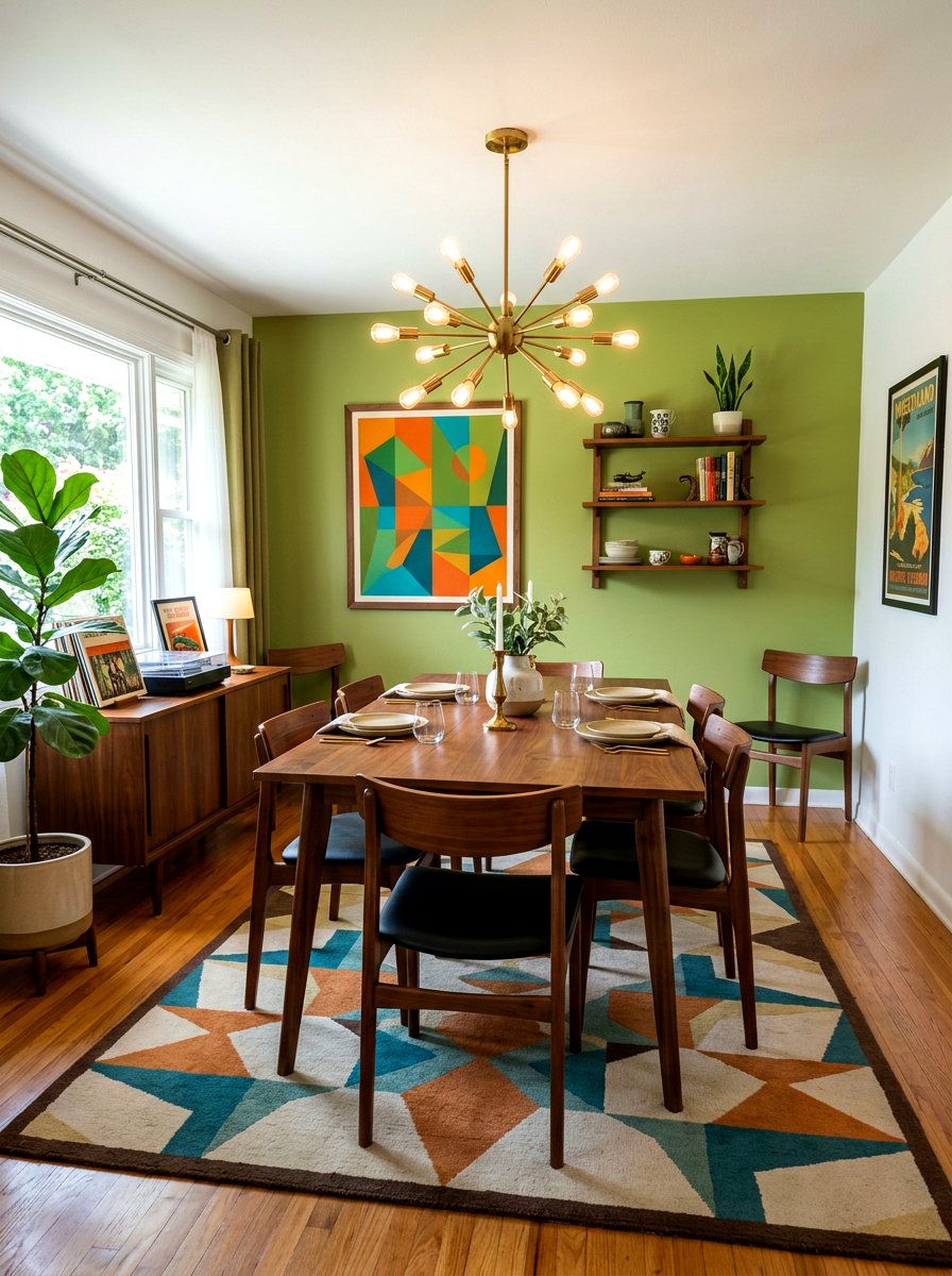 Mid Century Green Dining Room - 30 green dining room ideas