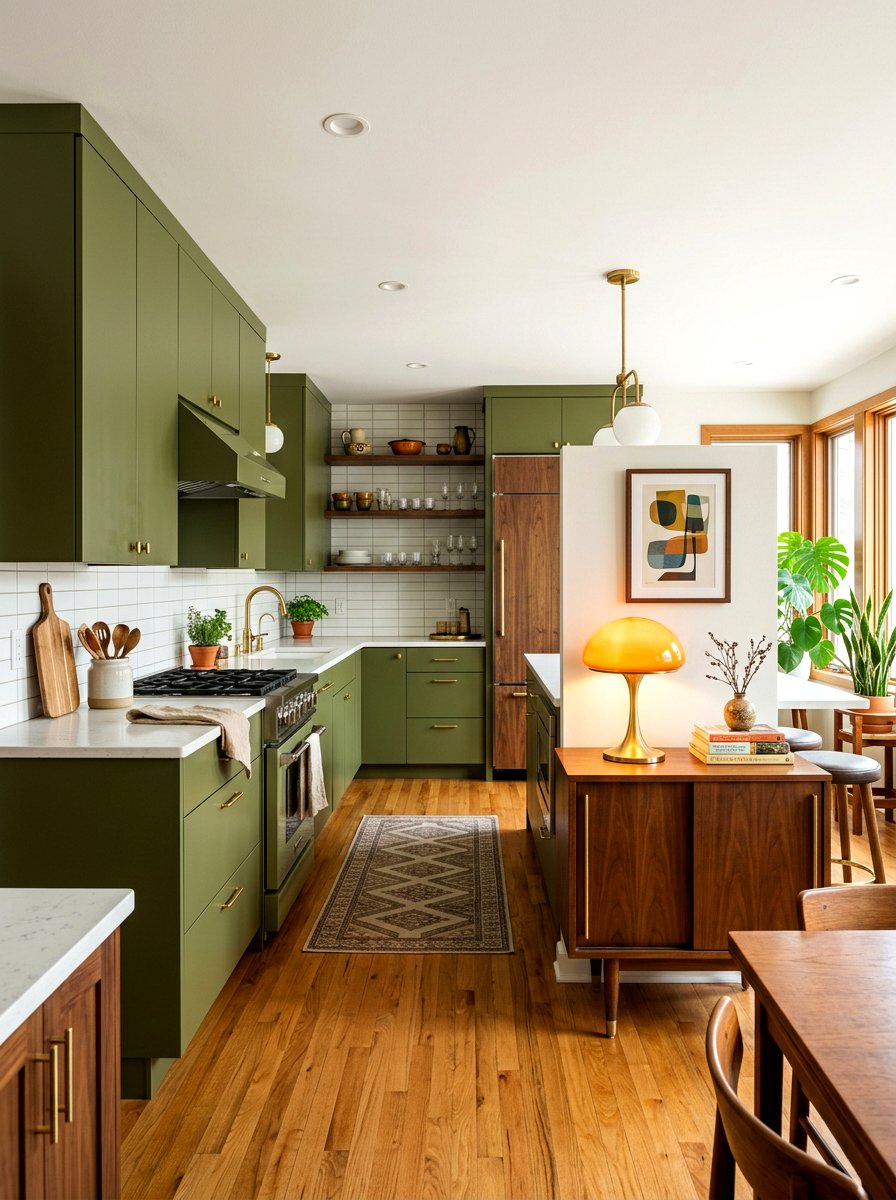Mid Century Kitchen Style - 30 moody lamp lit kitchen ideas