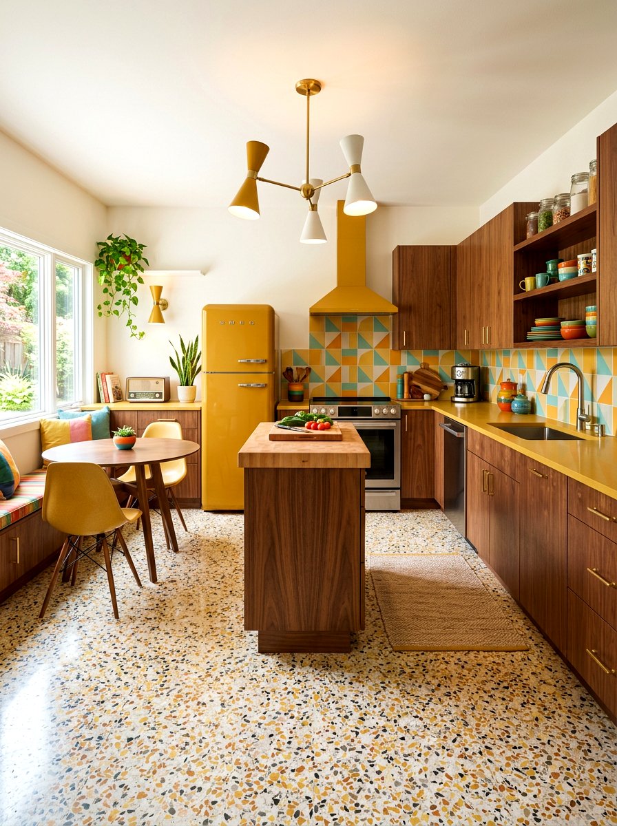 Mid Century Kitchen - 30 terrazzo kitchen ideas