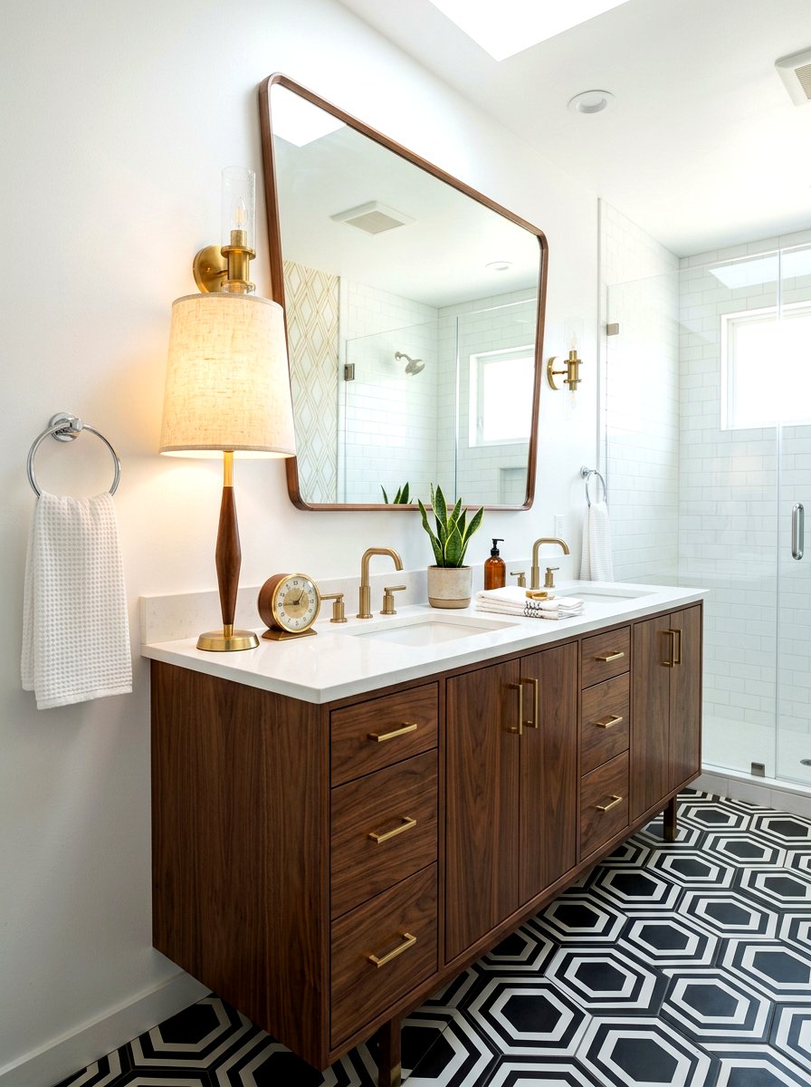 Mid Century Lamp - 30 mini lamp bathroom counter ideas
