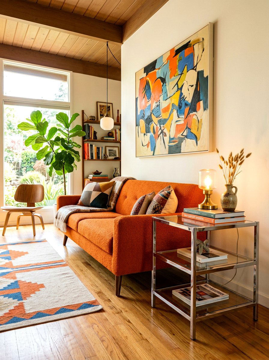Mid Century Living Room Chrome Side Table - 30 chrome accent furniture ideas