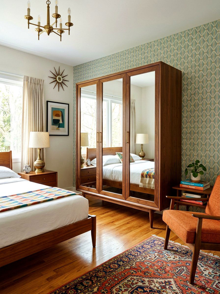 Mid Century Mirrored Closet - 30 mirrored closet ideas