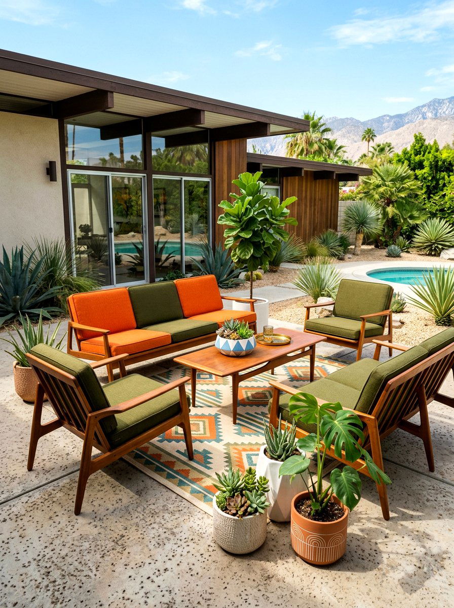 Mid Century Modern - 30 outdoor dining area ideas