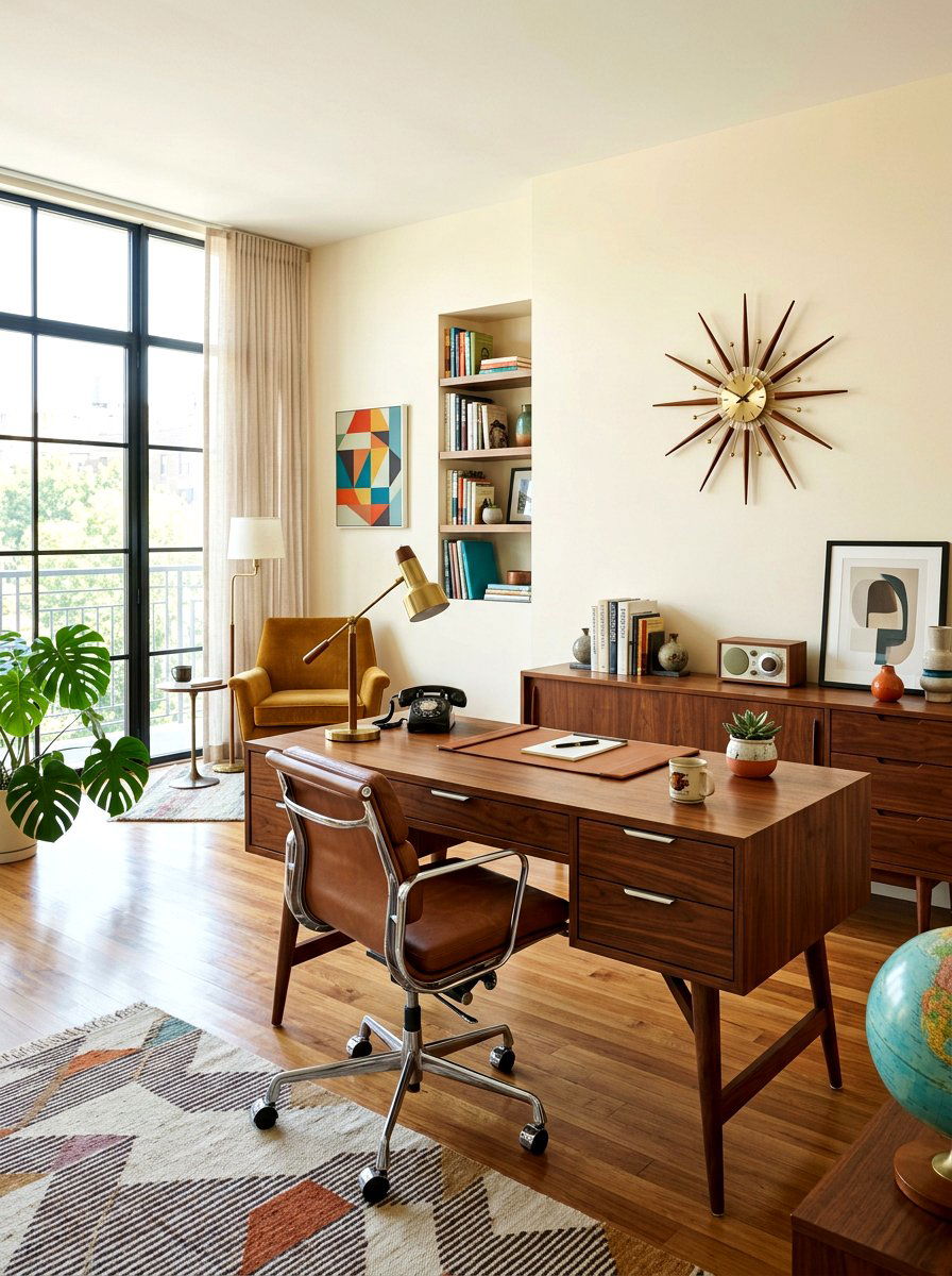 Mid Century Modern - 30 zoom background office ideas