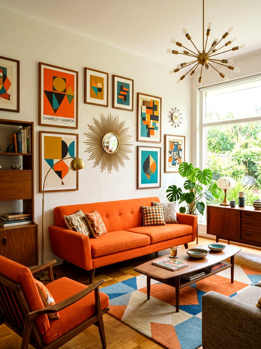 Mid Century Modern - 30 maximalist art wall ideas