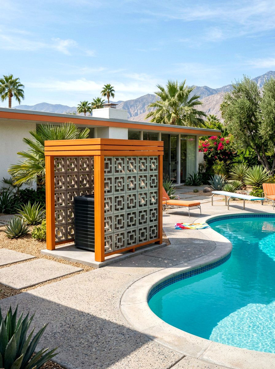 Mid Century Modern AC Cover - 30 air conditioner screen ideas