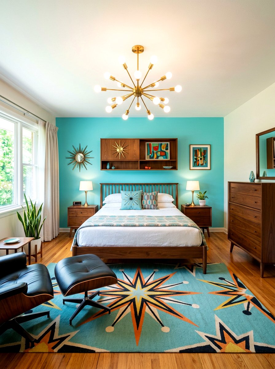 Mid Century Modern Aqua Bedroom - 30 aqua bedroom ideas