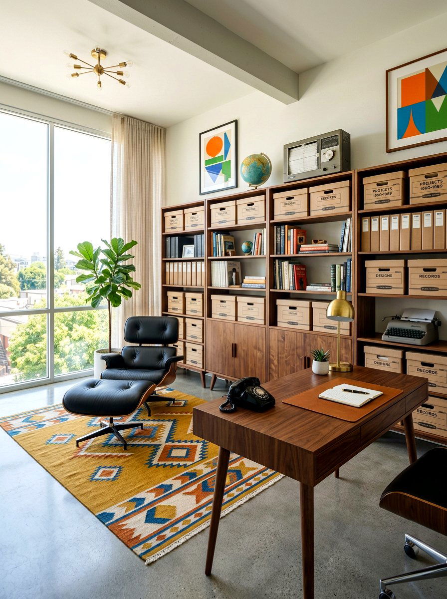 Mid Century Modern Archive - 30 archive room office ideas