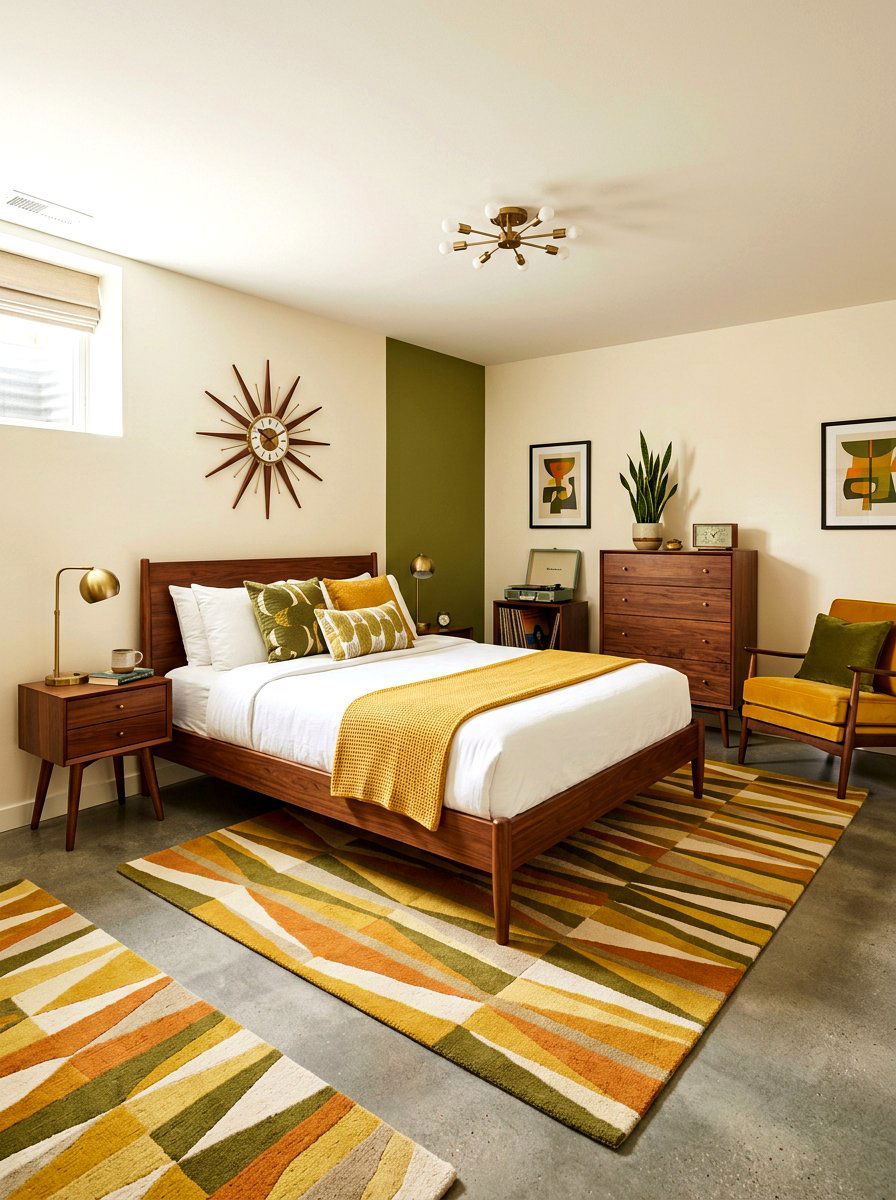 Mid Century Modern Basement Bedroom - 30 basement bedroom ideas